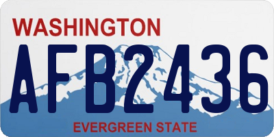 WA license plate AFB2436