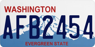 WA license plate AFB2454