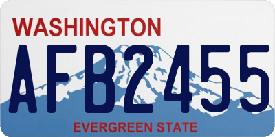 WA license plate AFB2455