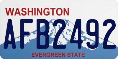 WA license plate AFB2492