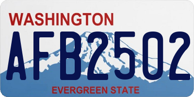 WA license plate AFB2502