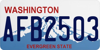 WA license plate AFB2503