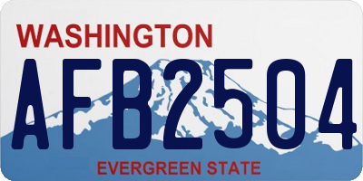 WA license plate AFB2504