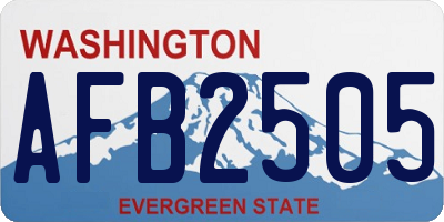 WA license plate AFB2505