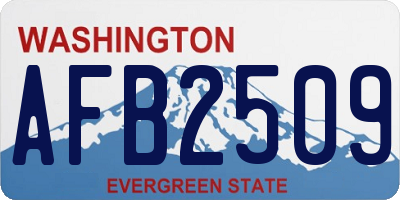 WA license plate AFB2509
