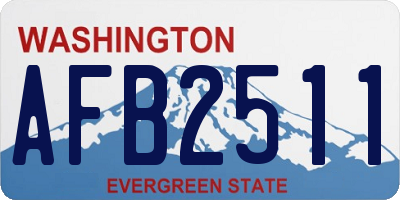 WA license plate AFB2511