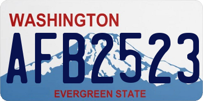 WA license plate AFB2523