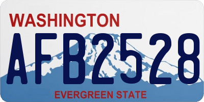 WA license plate AFB2528