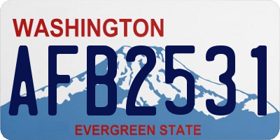 WA license plate AFB2531