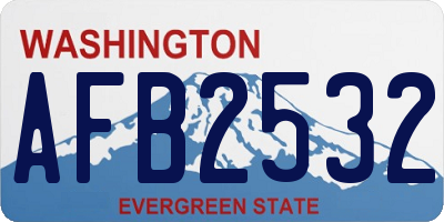 WA license plate AFB2532