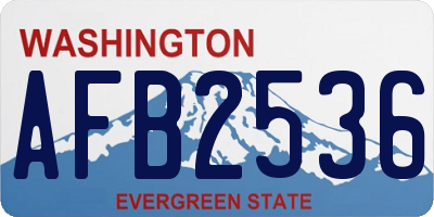 WA license plate AFB2536