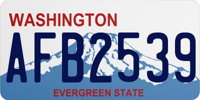WA license plate AFB2539