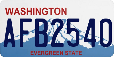 WA license plate AFB2540