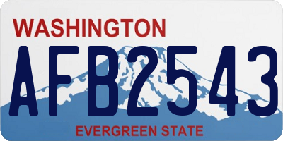 WA license plate AFB2543
