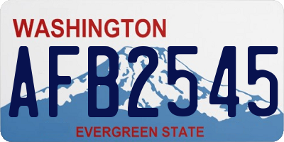 WA license plate AFB2545