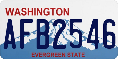 WA license plate AFB2546