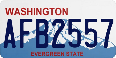 WA license plate AFB2557