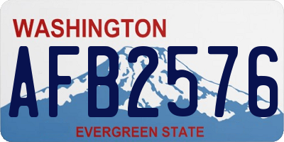 WA license plate AFB2576