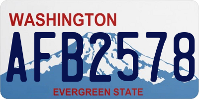 WA license plate AFB2578