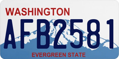 WA license plate AFB2581