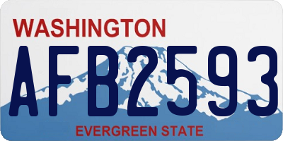 WA license plate AFB2593