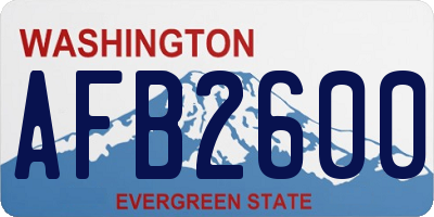 WA license plate AFB2600