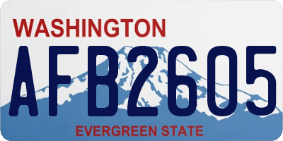 WA license plate AFB2605