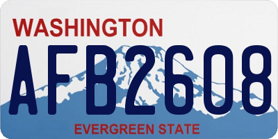 WA license plate AFB2608