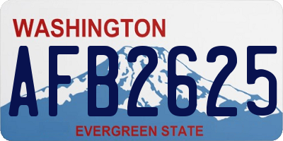 WA license plate AFB2625