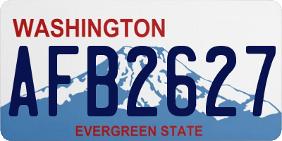 WA license plate AFB2627