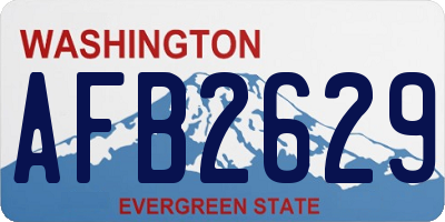 WA license plate AFB2629