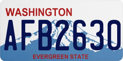WA license plate AFB2630