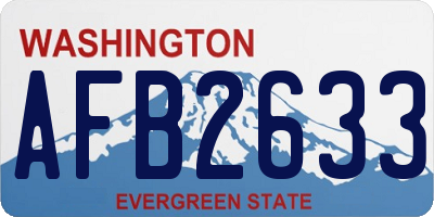 WA license plate AFB2633