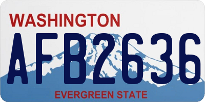 WA license plate AFB2636