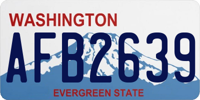 WA license plate AFB2639