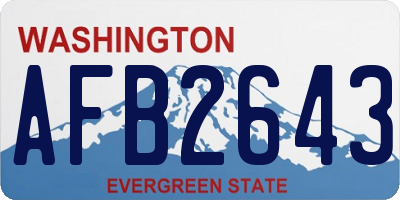 WA license plate AFB2643