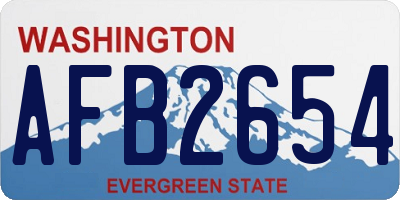 WA license plate AFB2654