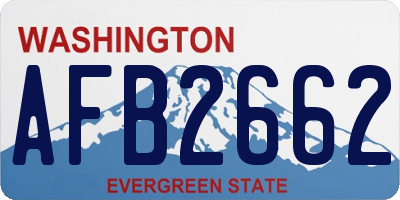 WA license plate AFB2662