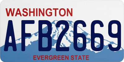 WA license plate AFB2669