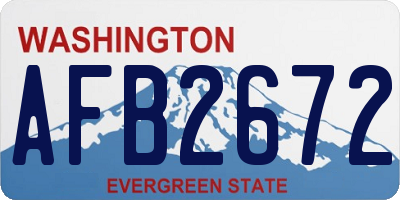 WA license plate AFB2672