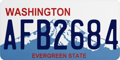 WA license plate AFB2684
