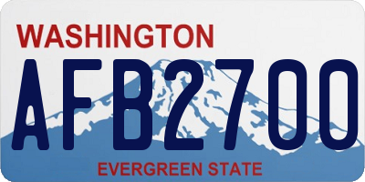 WA license plate AFB2700