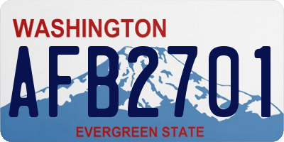 WA license plate AFB2701