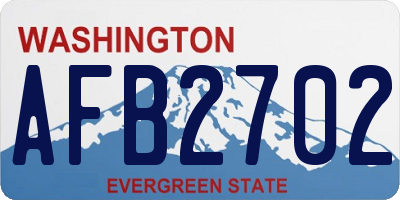WA license plate AFB2702