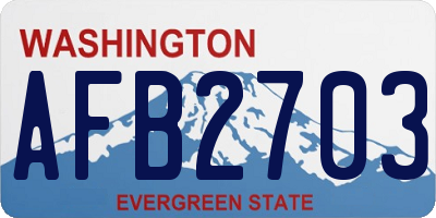 WA license plate AFB2703