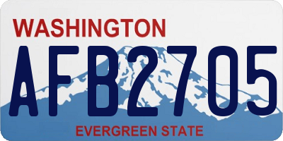 WA license plate AFB2705