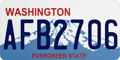 WA license plate AFB2706