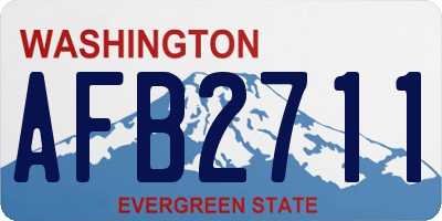 WA license plate AFB2711