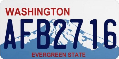 WA license plate AFB2716