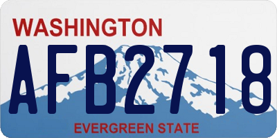 WA license plate AFB2718